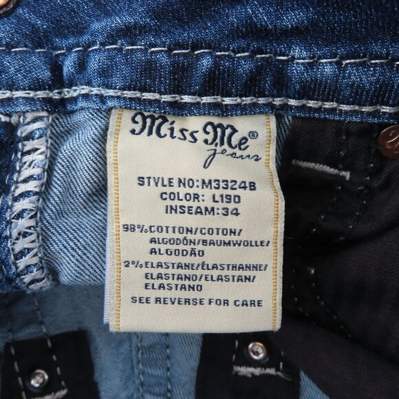 Miss Me Chloe Boot Women 26 Distressed Blue Denim Jeans Bootcut Cotton Blend - Picture 13 of 16